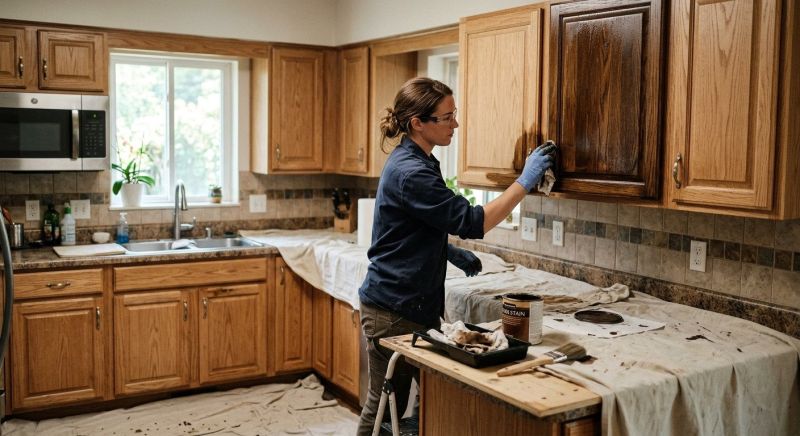 Built In Cabinetry Staining in Dayton, OH