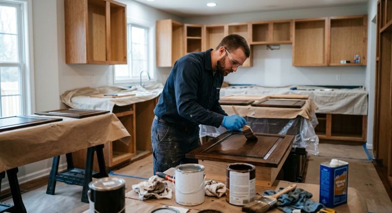 Kitchen Cabinet Staining in Carmel, IN