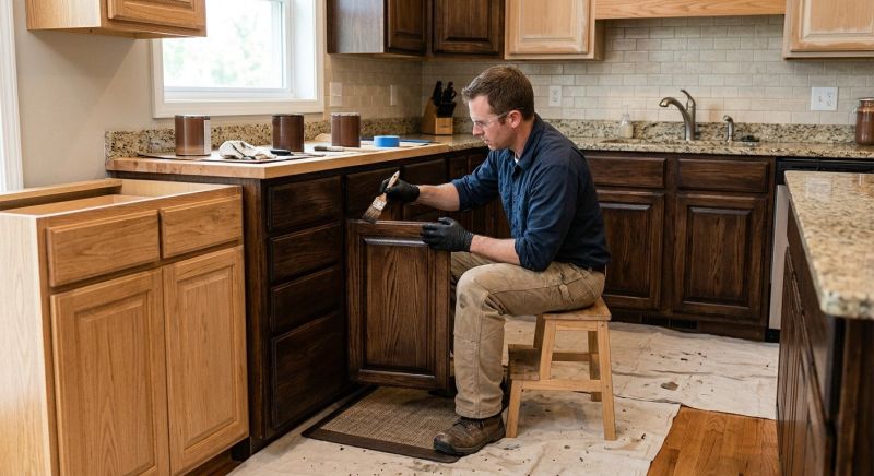Kitchen Cabinet Staining in Dayton, OH