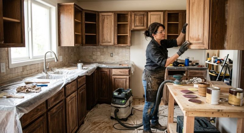 Oak Cabinet Refinishing in Dayton, OH